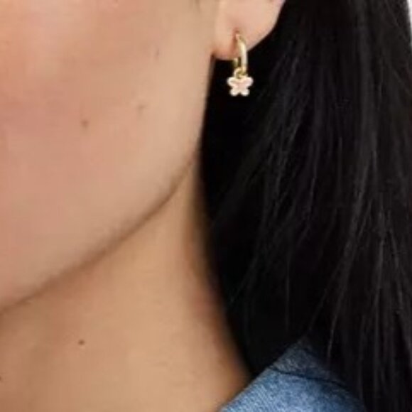 NWT Coach Pink Butterfly Charm Huggies - Picture 6 of 6